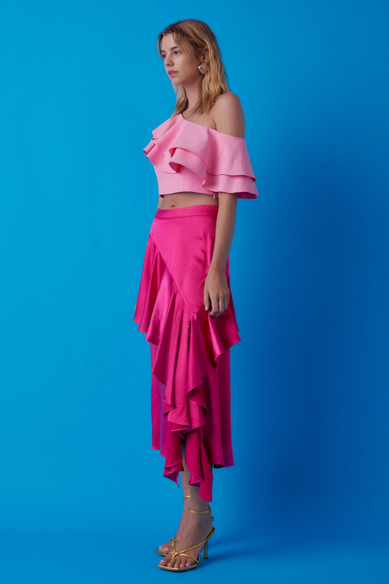 Satin Waterfall Midi Skirt sold by Endless Rose product image thumbnail 3