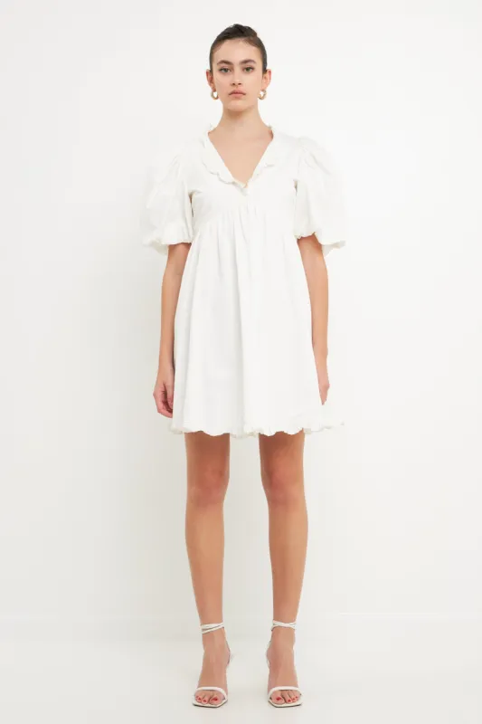 Ruffle Detail Mini Dress sold by Endless Rose