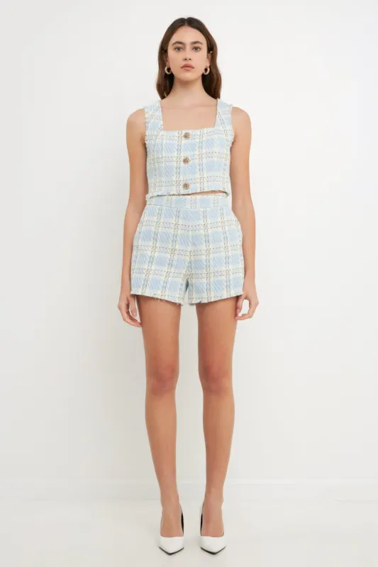 Tweed Cropped Tank Top sold by Endless Rose