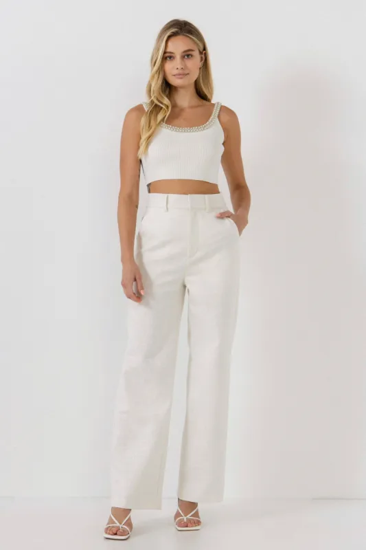 Trim Detailed Scoop Neck Top sold by Endless Rose