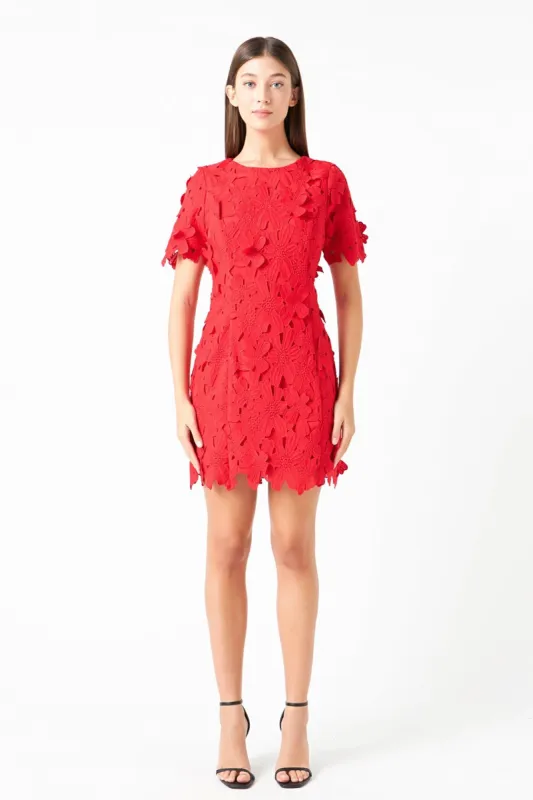 Cotton Floral Lace Mini Dress sold by Endless Rose