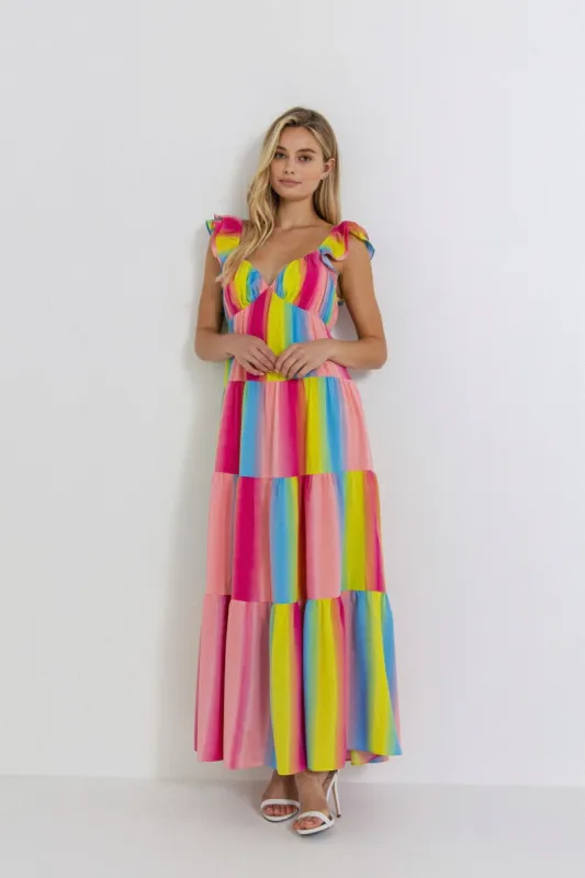 Ombre Stripe Maxi Dress sold by Endless Rose