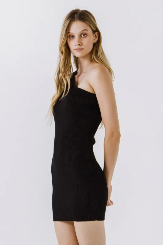 One-Shoulder Ribbed Knit Mini Dress sold by Endless Rose
