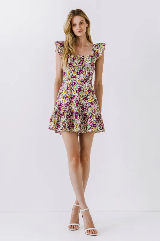 Floral Print Ruffled Dress sold by Endless Rose