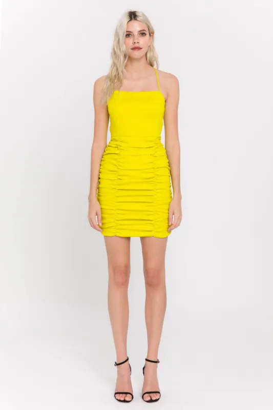 Ruched Fitted Mini Dress sold by Endless Rose