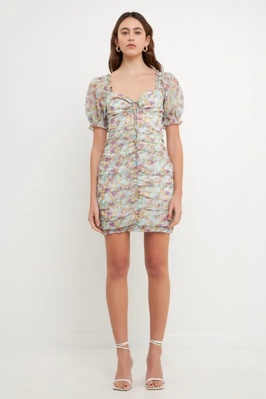 Puff Sleeve Mini Dress with Sweetheart Neckline sold by Endless Rose