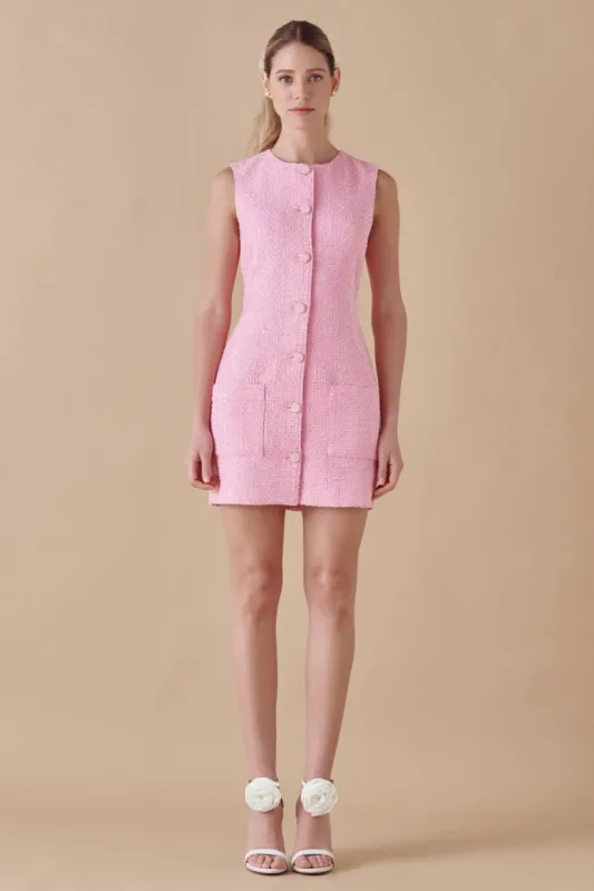 Sleeveless Tweed Mini Dress sold by Endless Rose