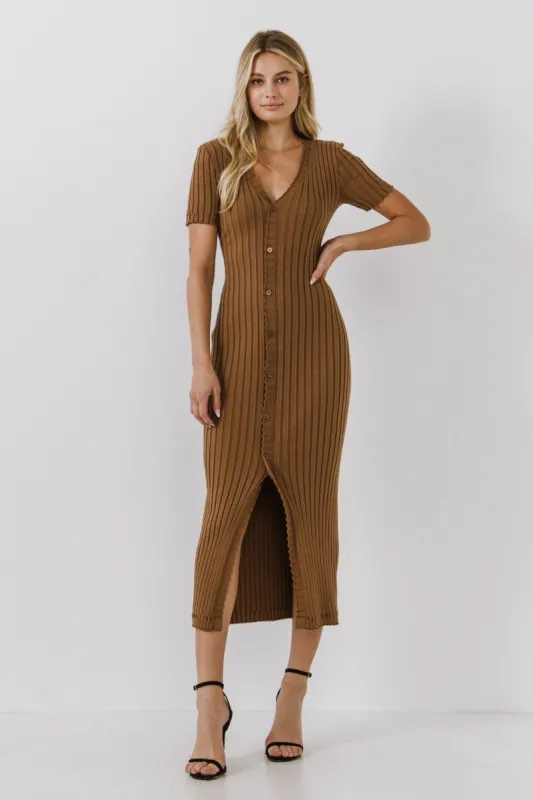 Button down Knit Maxi Dress made by Endless Rose