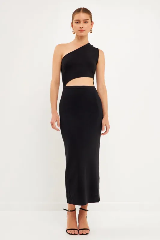 One Shoulder Cutout Maxi Dress sold by Endless Rose