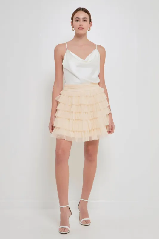 Tiered Tulle Mini Skirt sold by Endless Rose