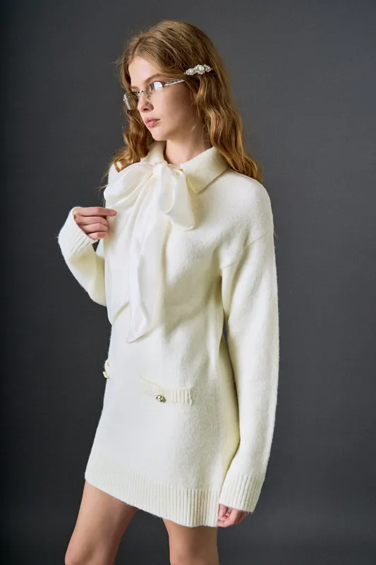 Detachable Bow Knit Dress sold by English Factory