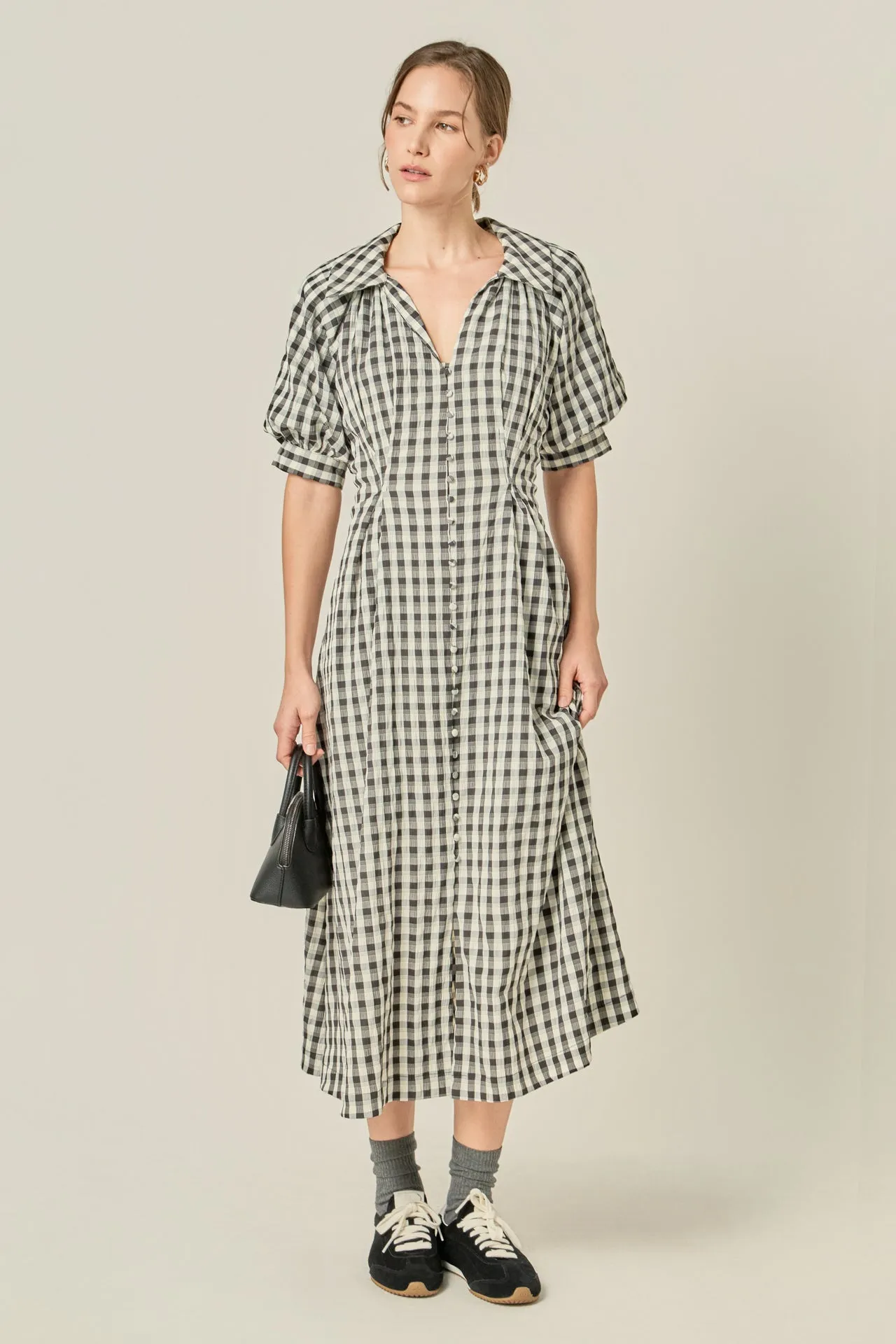 Gingham Puff Sleeve Dress sold by English Factory product image thumbnail 5