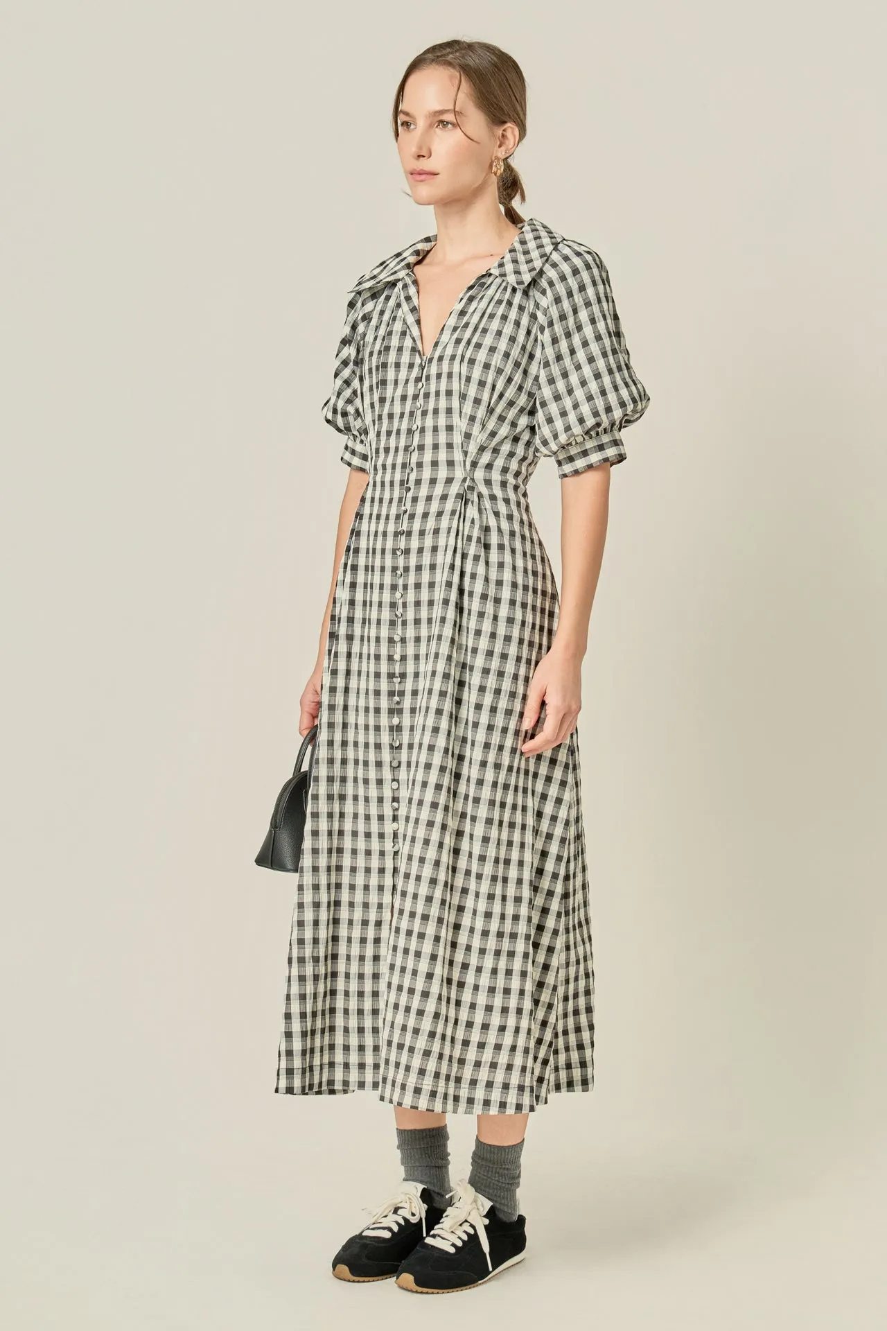 Gingham Puff Sleeve Dress sold by English Factory product image thumbnail 4