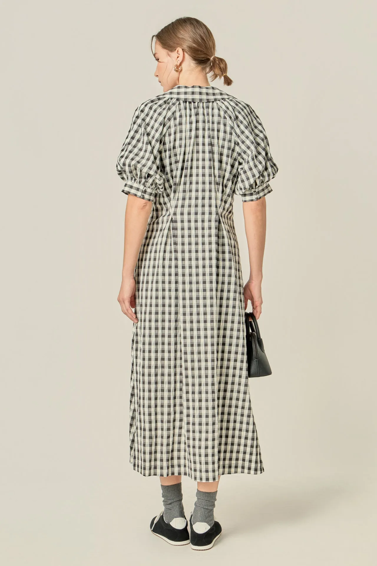 Gingham Puff Sleeve Dress sold by English Factory product image thumbnail 3