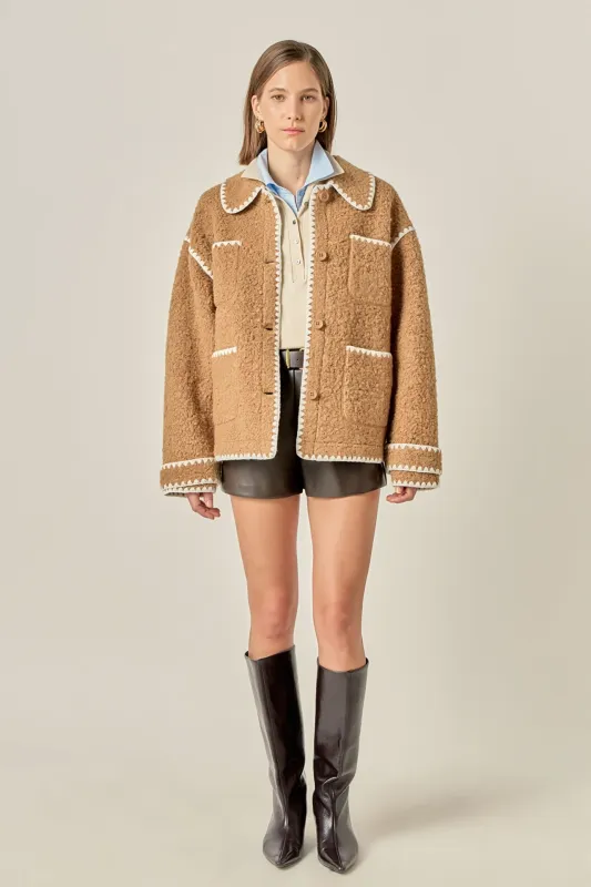 Embroidered Shearling Jacket sold by English Factory