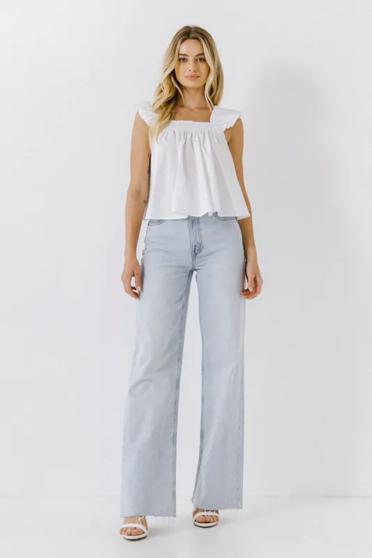 Ruffle Detail Top sold by English Factory