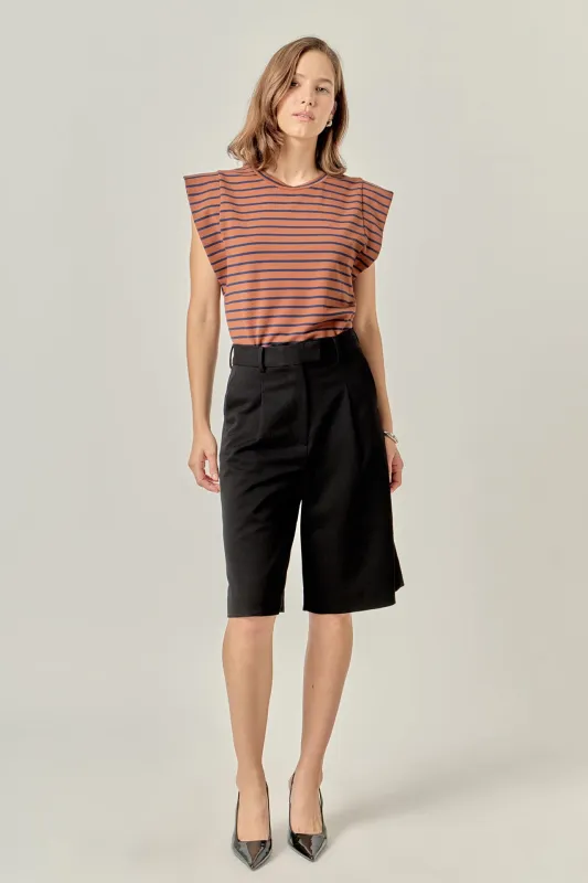 Stripe Sleeveless T-shirt sold by English Factory