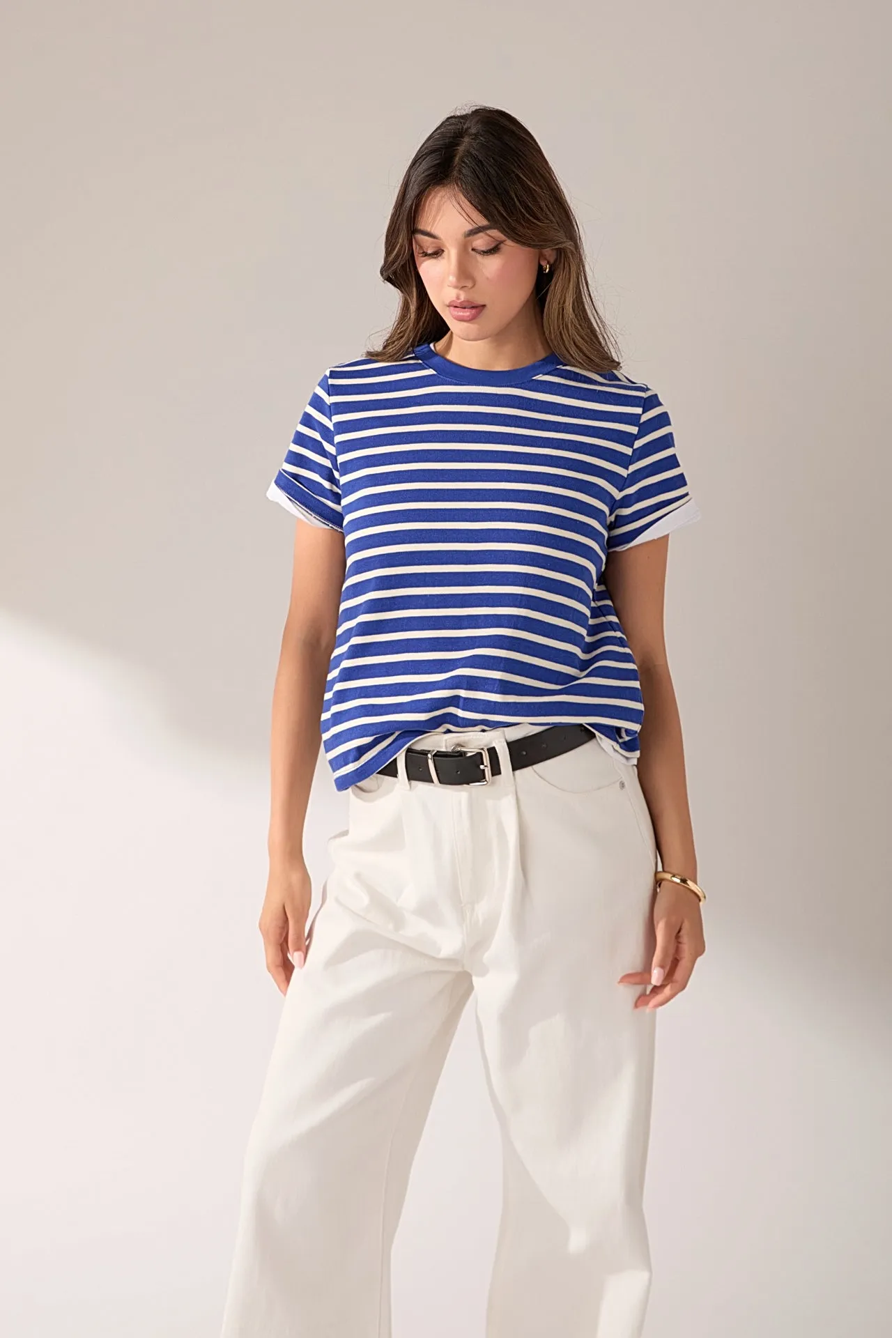 Stripe T-shirt sold by English Factory product image thumbnail 3