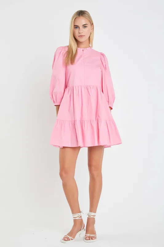 Front Zipper Sleeve Mini Dress sold by English Factory