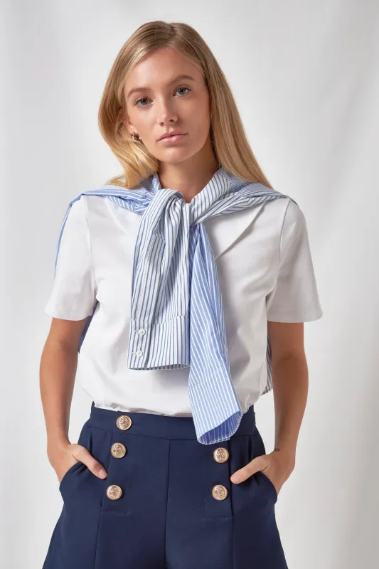 Oversized Collar T-Shirt made by English Factory