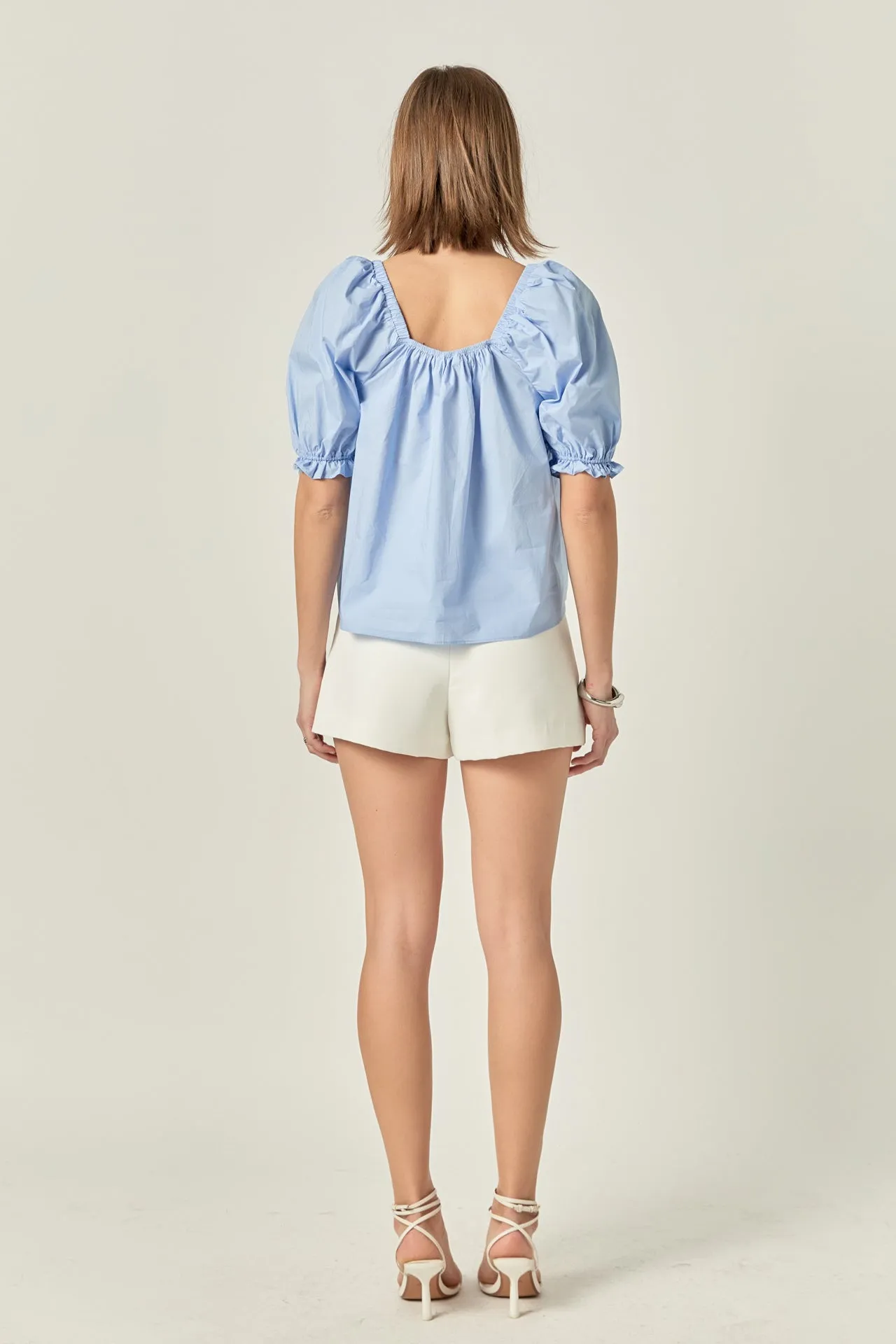 Square neckline Puff Sleeve Top sold by English Factory product image thumbnail 4