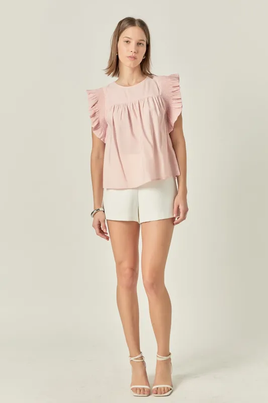 Ruffle Detail Top sold by English Factory