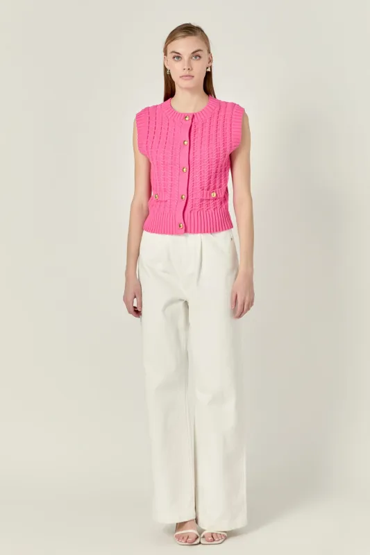 Textured Knit Vest sold by English Factory