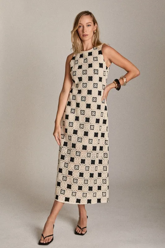 Crochet Patchwork Sleeveless Dress made by English Factory