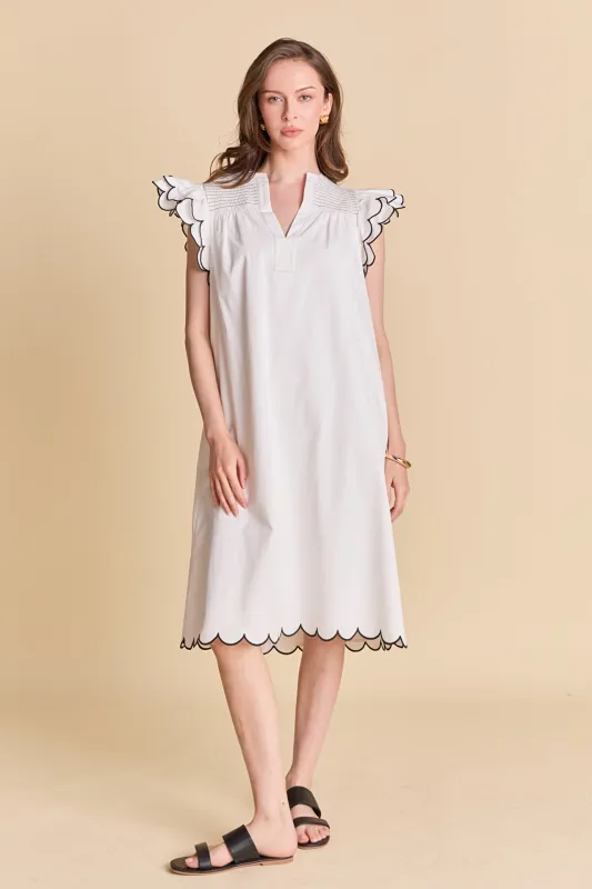 Scallop Midi Dress sold by English Factory
