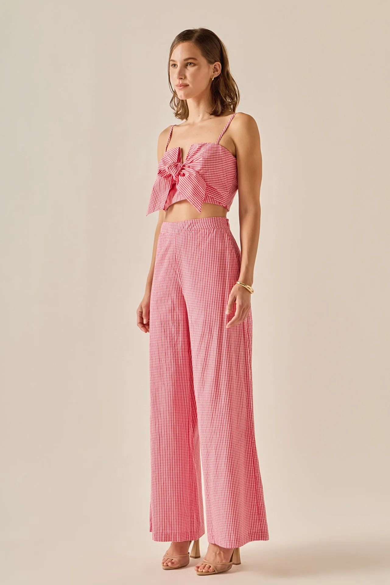 Gingham Twist Crop Top sold by English Factory product image thumbnail 3