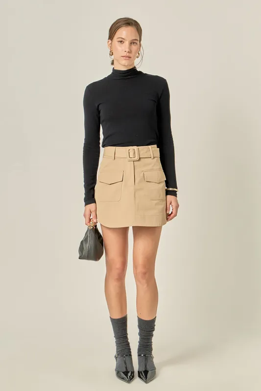 Blair Belted Mini Skirt sold by English Factory