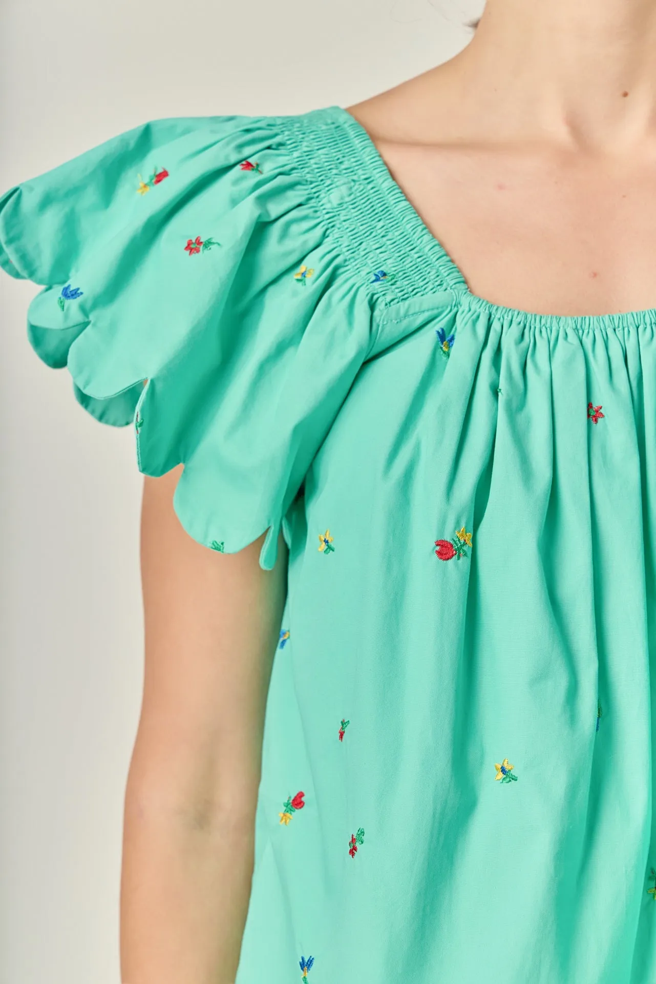 Scalloped Hem Ruffle Detail Top sold by English Factory product image thumbnail 2