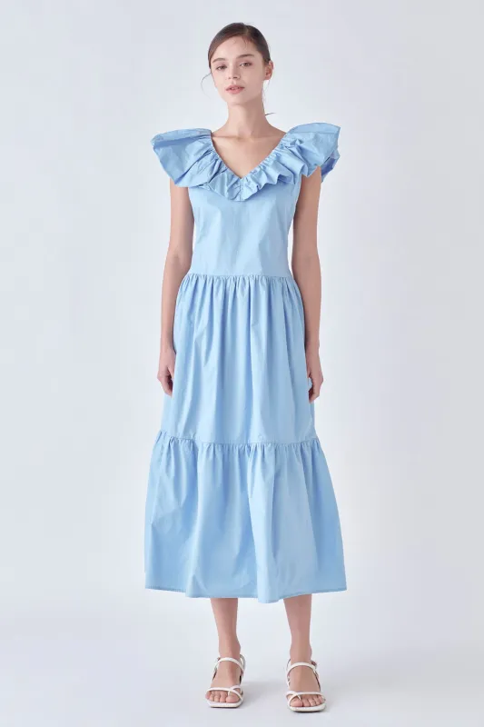 Ruffled Midi Dress sold by English Factory