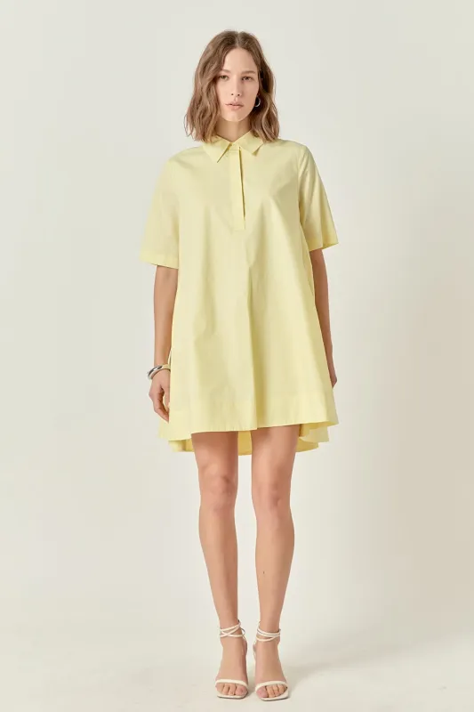 A-line Short Sleeve Shirt Dress sold by English Factory