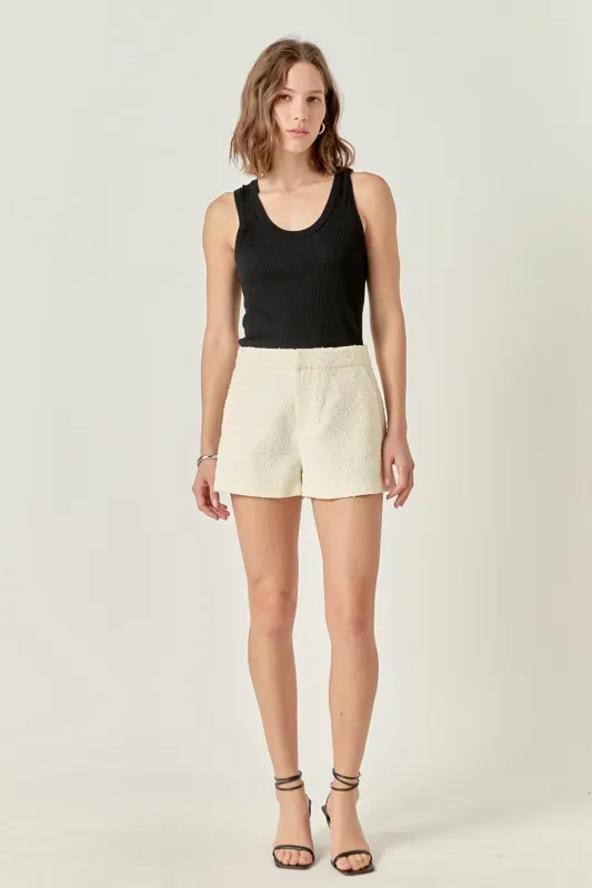 Chloe Textured Shorts sold by English Factory