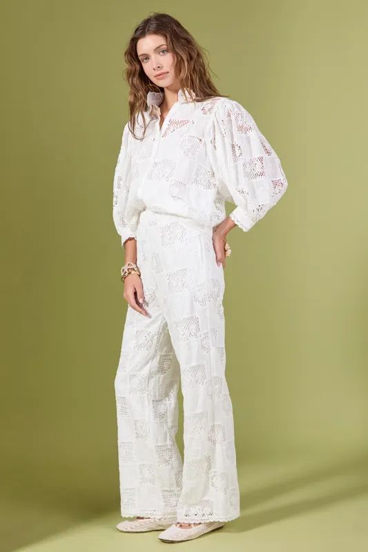 Eloise Embroidered Pants sold by English Factory