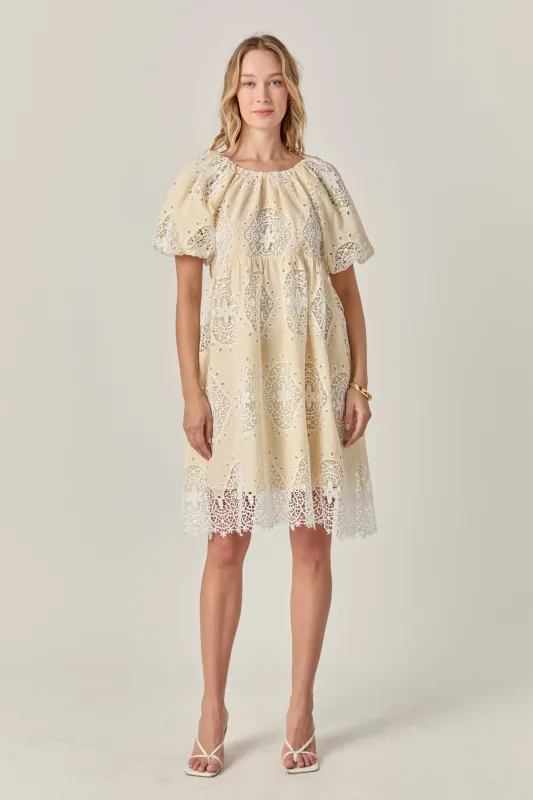 The Amelie Eyelet Dress sold by English Factory