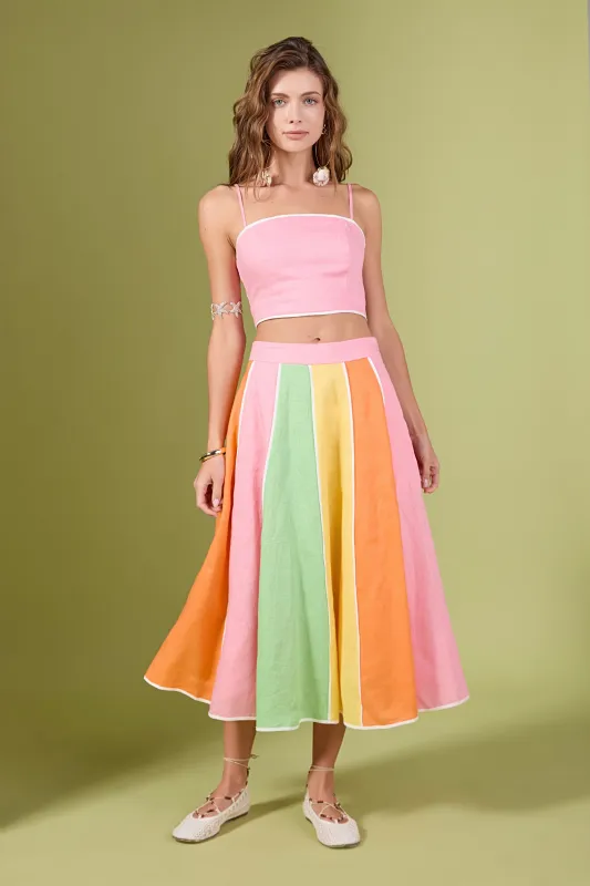 The Aurora Linen Sleeveless Top sold by English Factory