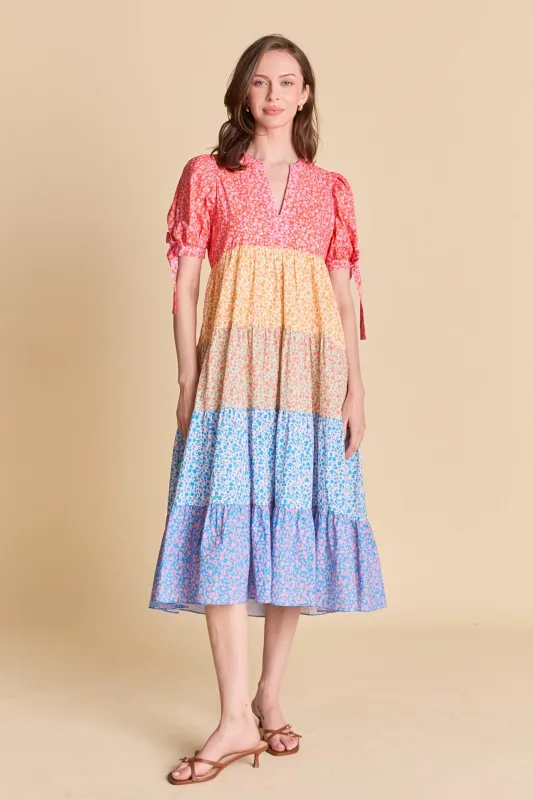 The Tiered Bloom Midi Dress sold by English Factory
