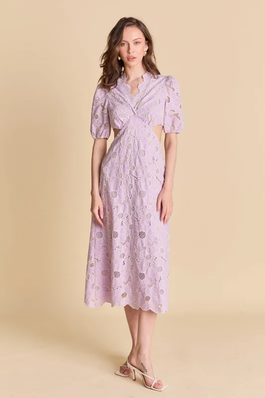 Lilac Bloom Cutout Dress sold by English Factory