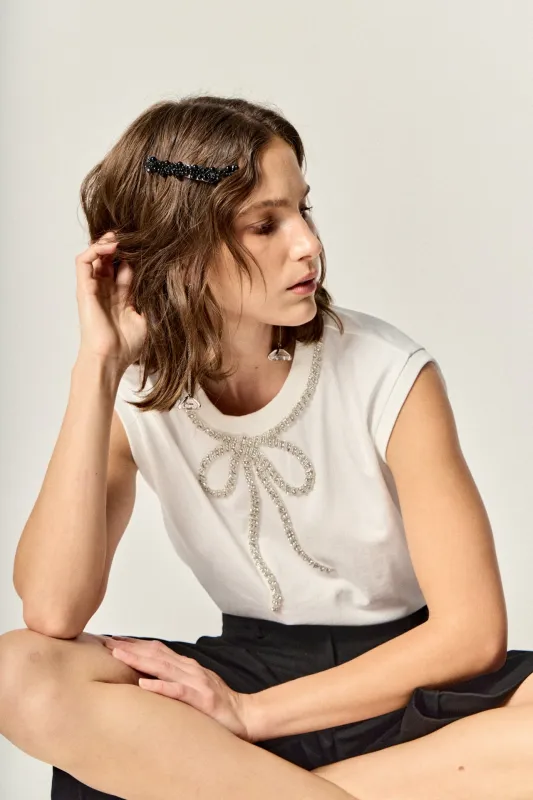 Soft Glimmer Bow Top sold by English Factory