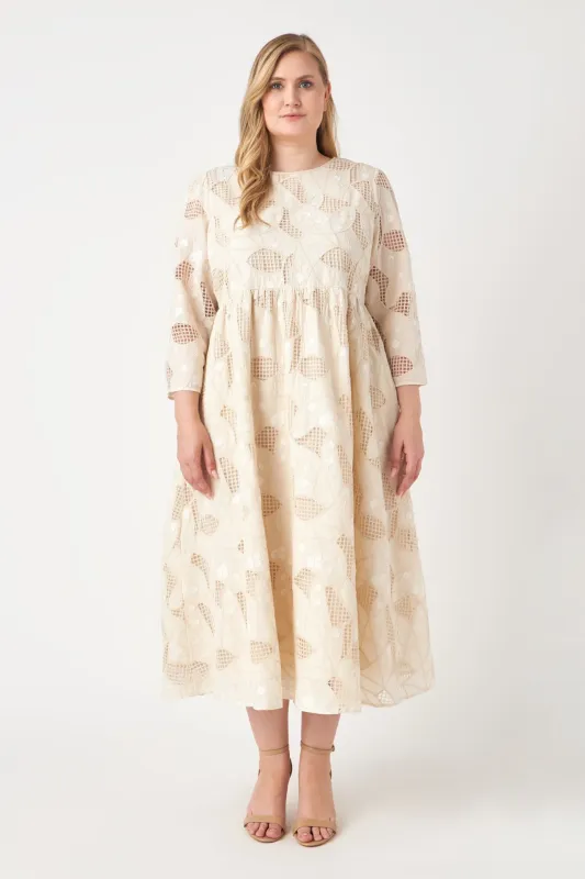 Embroidered Lace Midi Dress sold by English Factory