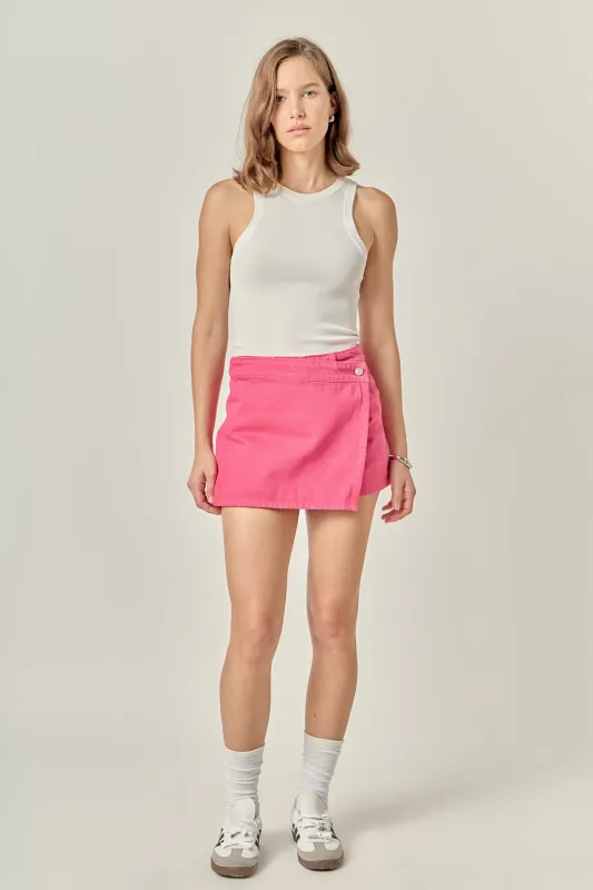 High Waist Color Denim Skort sold by English Factory