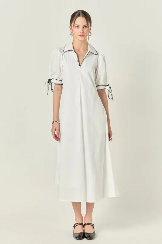 Stitch Detailed Midi Dress sold by English Factory