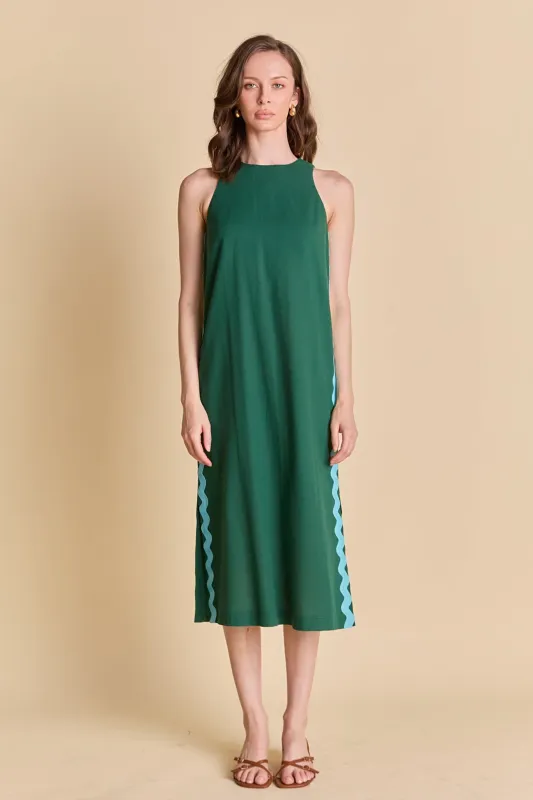 Sleeveless Ric Rac Midi Dress made by English Factory