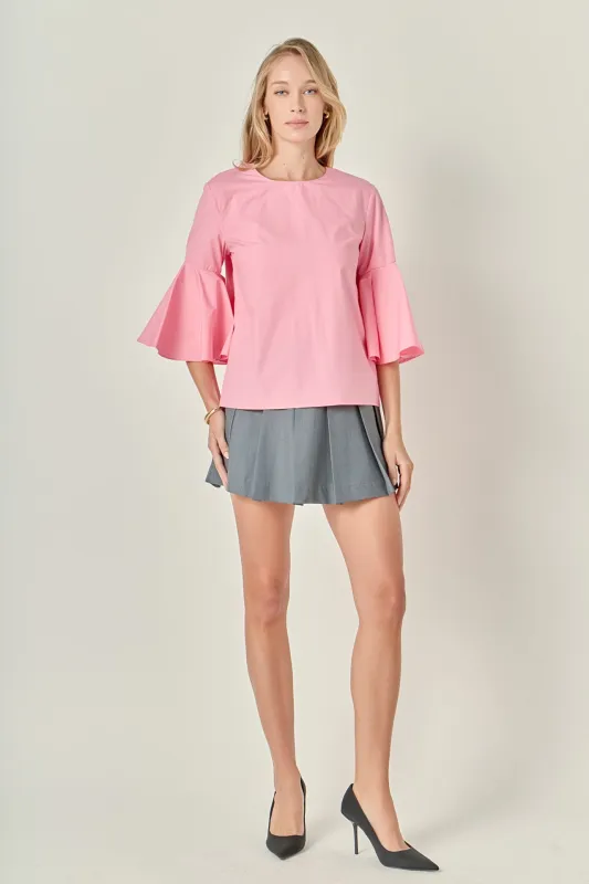 Ruffled Cotton Blend Top sold by English Factory