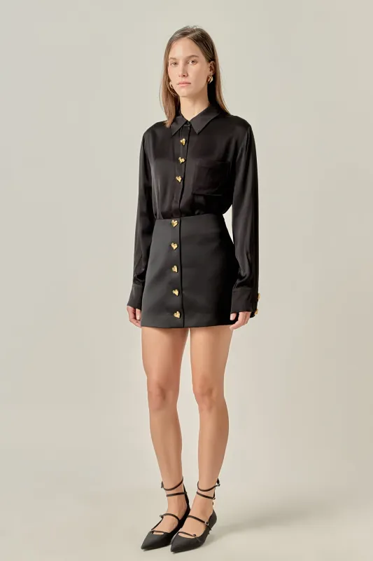 The Amoura Satin Skirt sold by English Factory