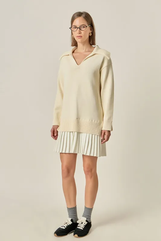 Layered Sweater Dress made by English Factory