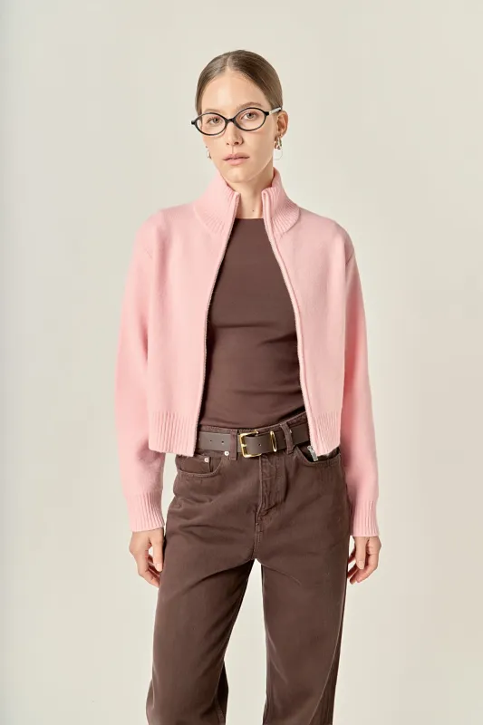 Zip Up Knit Jacket sold by English Factory