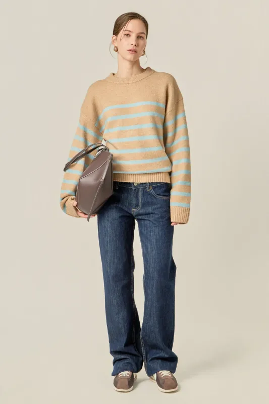 Striped Crew Neck Sweater sold by English Factory